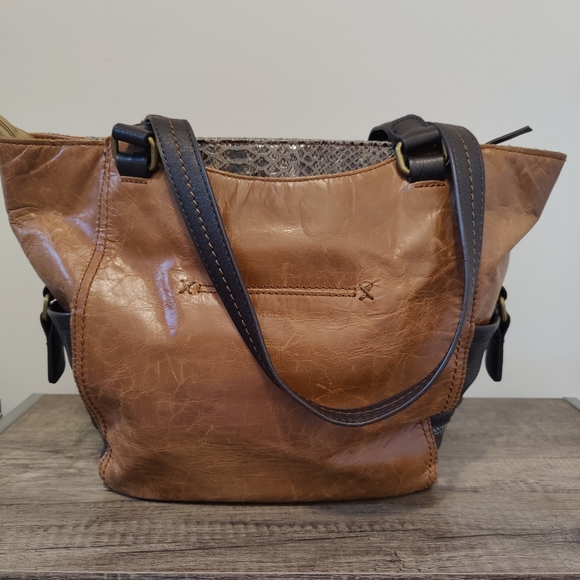 The Sak Brown/ Black Kendra Leather Satchel - Picture 4 of 7